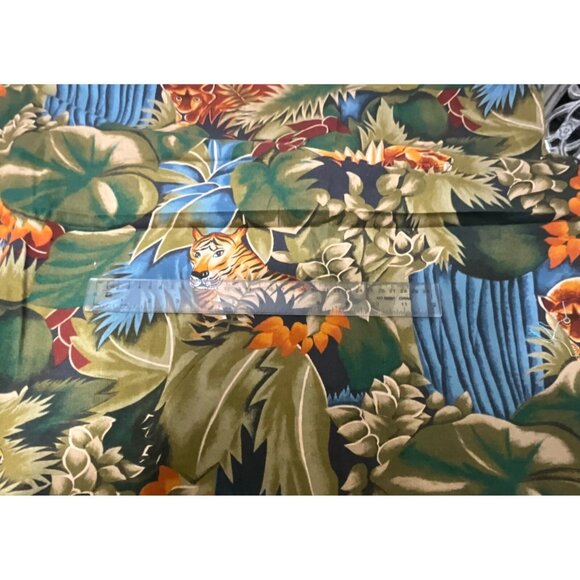 Phillip De Leon For Alexander Henry Sewing  Fabric Jungle Tiger Cubs Blue 5.5 yd - Picture 4 of 6